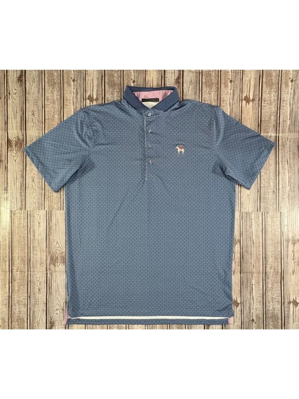 Greyson Hunter Embroidered Stretch Performance polo shirt Size Large blue NWOT